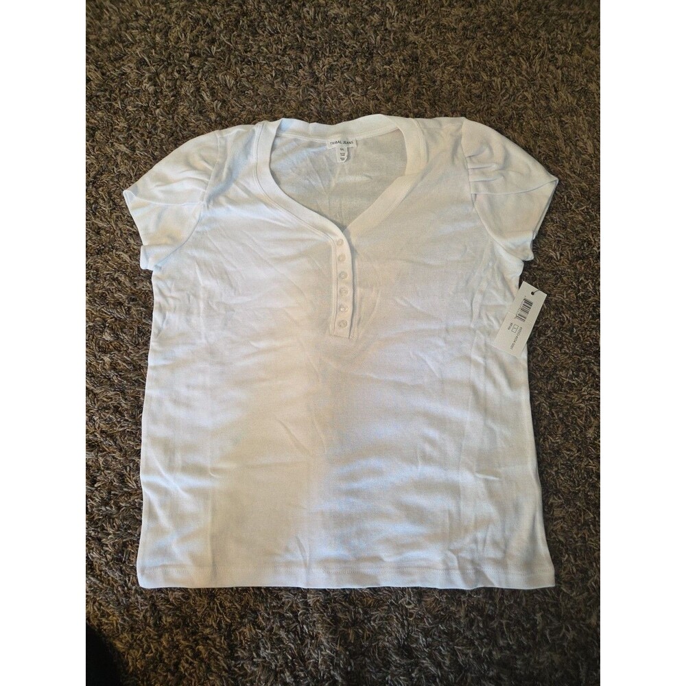 Tribal Jeans Womans White Shirt Size G/L